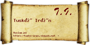 Tuskó Irén névjegykártya